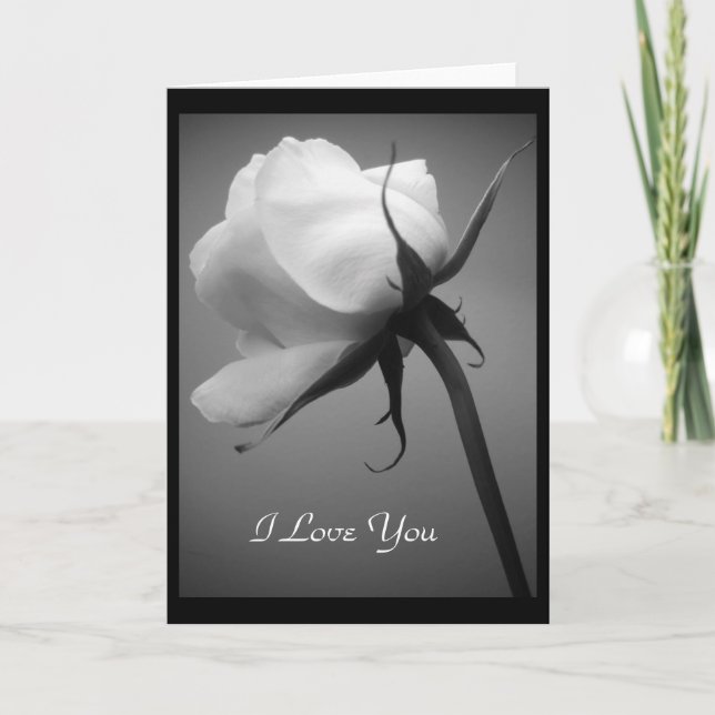 I Love You - White Rose Card (Front)