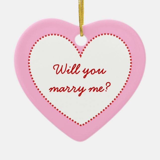 I love you. Will you marry me? Ceramic Tree Decoration (Front)