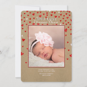 I Love You With All My Heart Photo Birth Announce Announcement