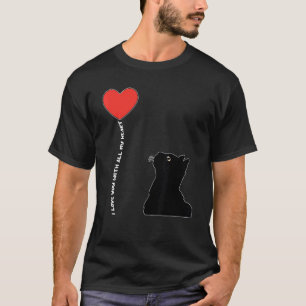 I Love You With All My Heart Valentines Day Cat Ki T-Shirt