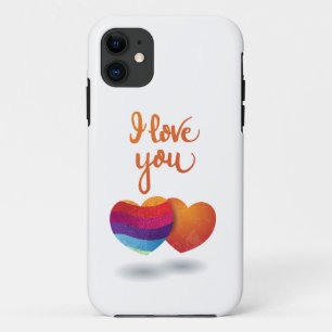 I love You with Couple of Hearts Case-Mate iPhone Case
