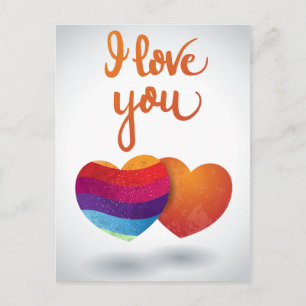 I love You with Couple of Hearts Postcard