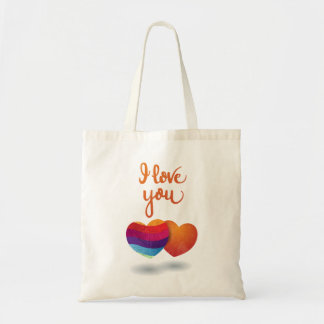 I love You with Couple of Hearts Tote Bag