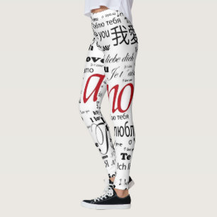 I love you with many languages leggings