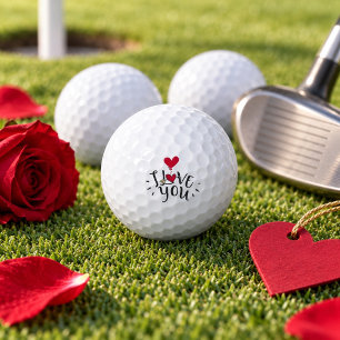 I love you with red ballon Valentine's Day gift Golf Balls