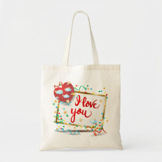 I Love You with Red Heart Tote Bag