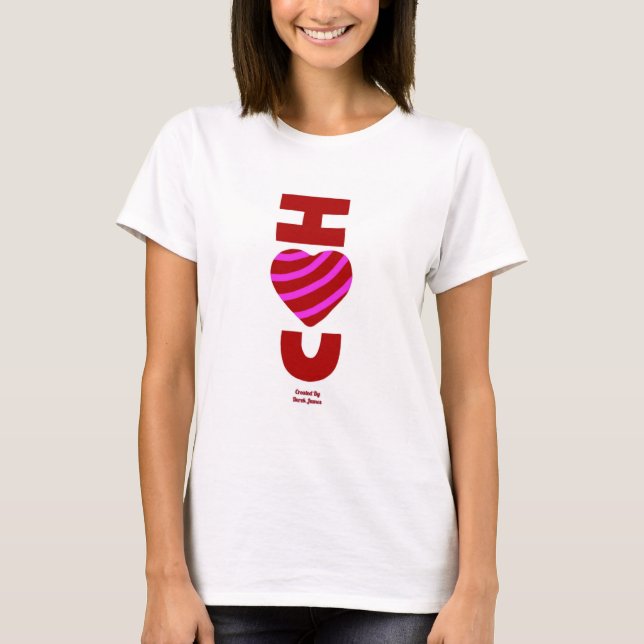 I Love You Women's White Basic T Shirt (Front)
