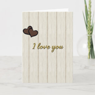 I Love You Wood Hearts Card