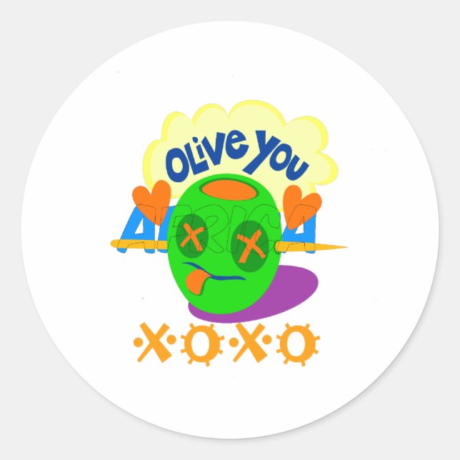 I Love You XOXO beautiful amazing Graphic text Art Classic Round Sticker (Front)