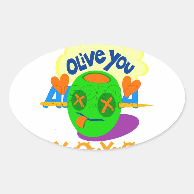 I Love You XOXO beautiful amazing Graphic text Art Oval Sticker (Front)