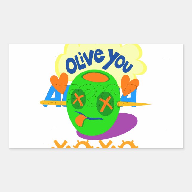 I Love You XOXO beautiful amazing Graphic text Art Rectangular Sticker (Front)