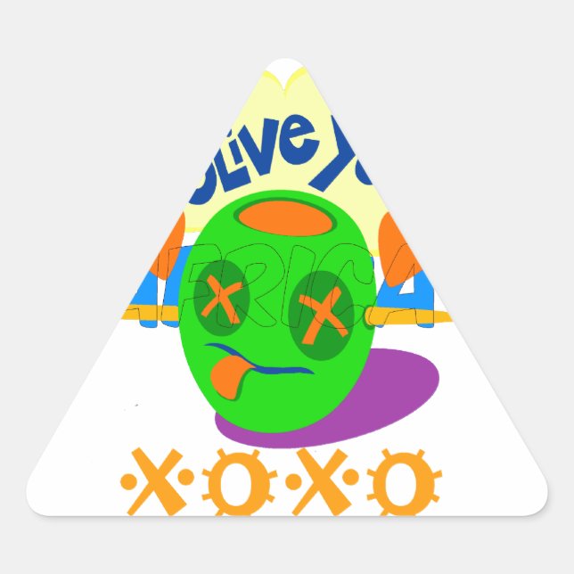 I Love You XOXO beautiful amazing Graphic text Art Triangle Sticker (Front)