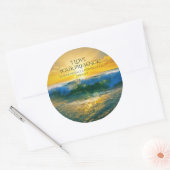 I Love Your Presence, Psalm 16:11 Ocean Sunset Classic Round Sticker (Envelope)