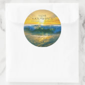I Love Your Presence, Psalm 16:11 Ocean Sunset Classic Round Sticker (Bag)