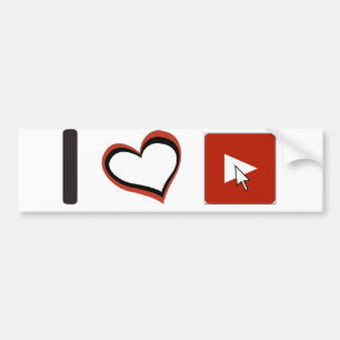I LOVE YOUTUBE SYMBOLS BUMPER STICKER
