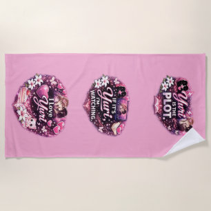 I Love Yuri   Kawaii Girls’ Love Anime Aesthetic  Beach Towel