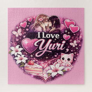 I Love Yuri   Kawaii Girls’ Love Anime Aesthetic  Jigsaw Puzzle