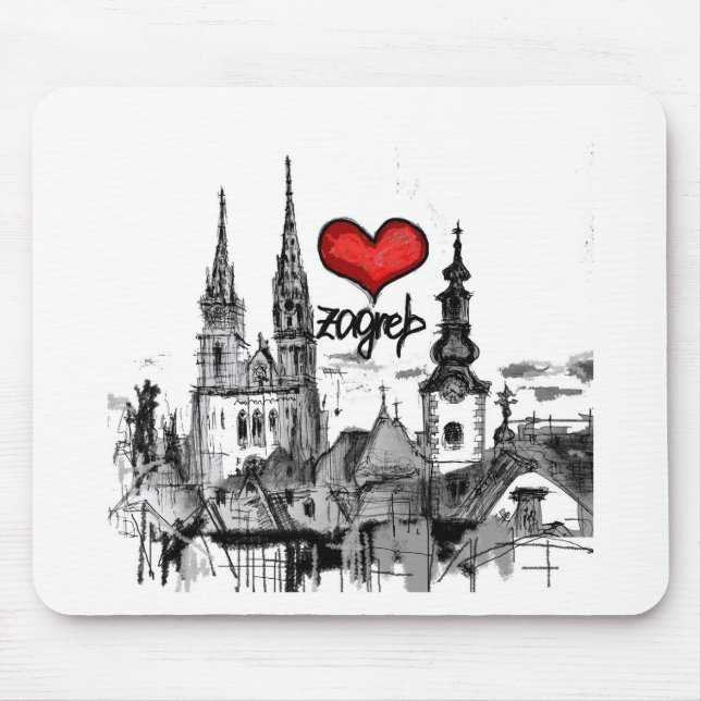 i love Zagreb Mouse Pad (Front)