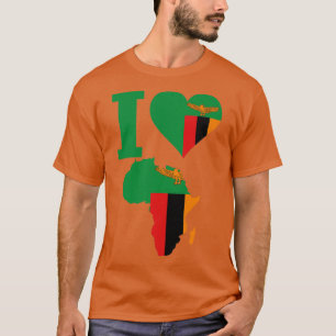 I love Zambia flag Africa map T-Shirt