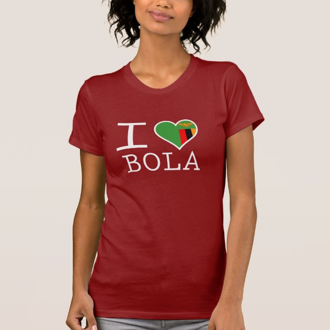 I LOVE ZAMBIAN SOCCER T-Shirt (Front)