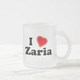 I Love Zaria Frosted Glass Coffee Mug