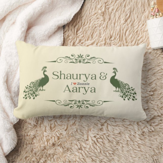 I Love Zazzle Peacock Throw Pillow (Blanket)