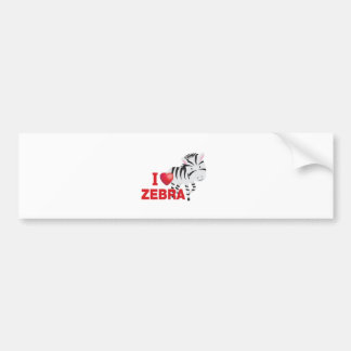 i love zebra bumper sticker