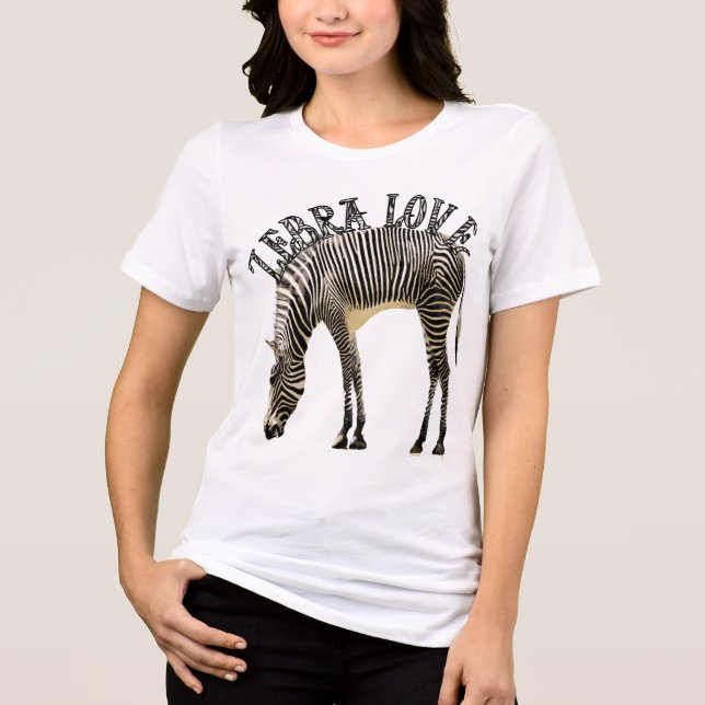 I Love Zebras - Customised Tri-Blend Shirt (Front)