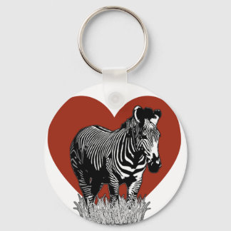 I Love Zebras Key Ring