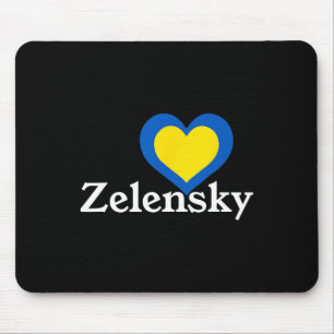 I Love Zelensky Ukraine President Volodymyr Heart  Mouse Pad
