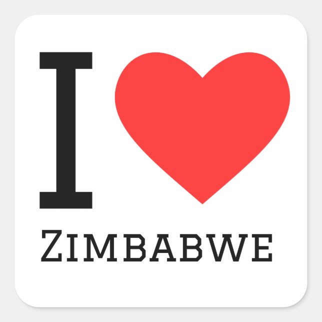 I love zimbabwe  square sticker (Front)