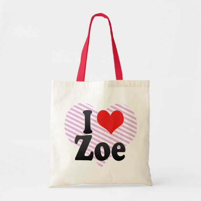 I Love Zoe Tote Bag (Front)