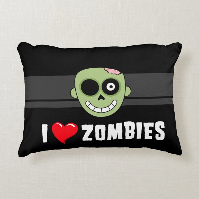 I Love Zombies Decorative Cushion (Front)