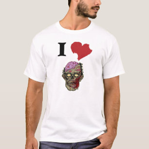 I LOVE ZOMBIES GRAPHIC T SHIRT