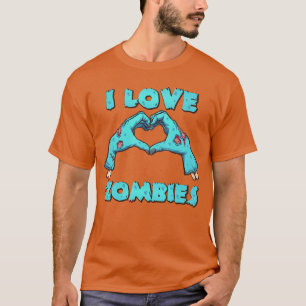 I Love Zombies Halloween Horror Funny Zombie Mens T-Shirt