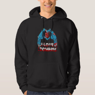 I Love Zombies Horror Party Mens Womens Boy Kids Hoodie