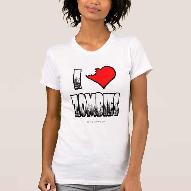 I Love Zombies Ladies Basic T-shirt (Front)