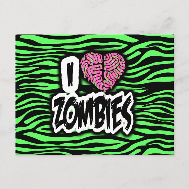 I Love Zombies Postcard (Front)