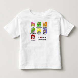 I Love Zoo Animals Toddler Ruffle Tee