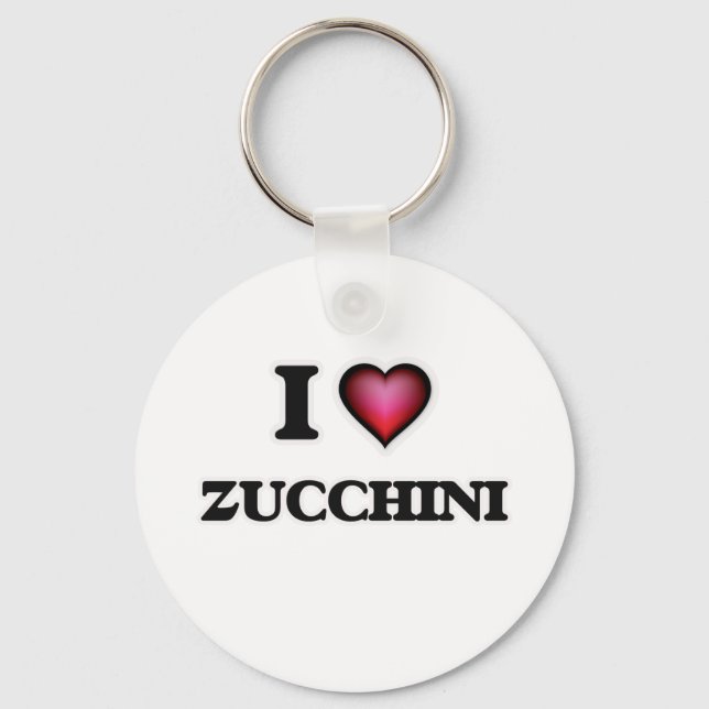 I Love Zucchini Key Ring (Front)