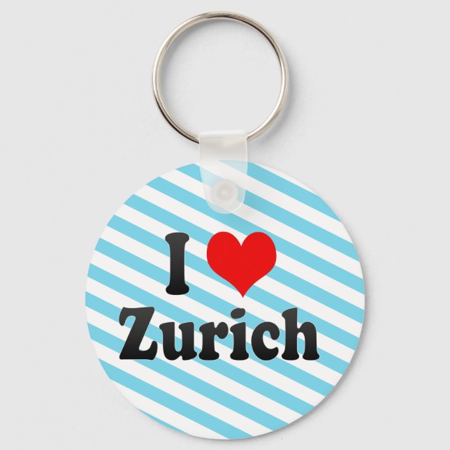 I Love Zurich, Switzerland Key Ring (Front)
