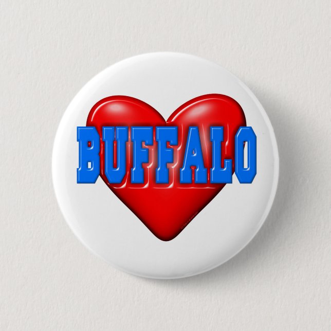 I LoveBuffalo 6 Cm Round Badge (Front)