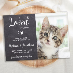 I Loved Her First Custom Photo Rustic Pet Wedding Save The Date