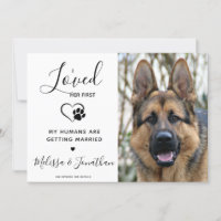 I Loved Her First Modern QR Code Pet Dog Wedding