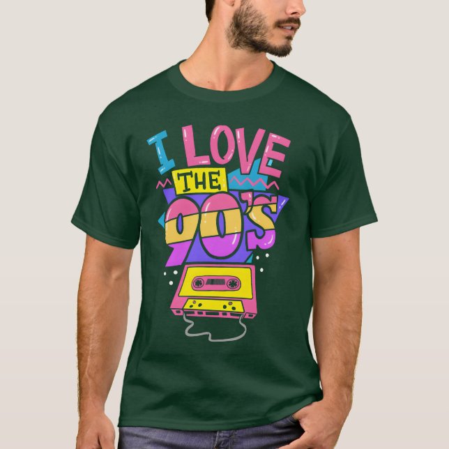 I Lovehe 90S Nineties Cassette Disco Party friends T-Shirt (Front)