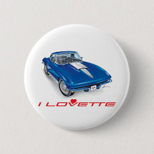 I LOVETTE UNIQUE CAR DESIGN 6 CM ROUND BADGE