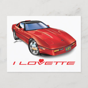 I LOVETTE UNIQUE CAR DESIGN HOLIDAY POSTCARD