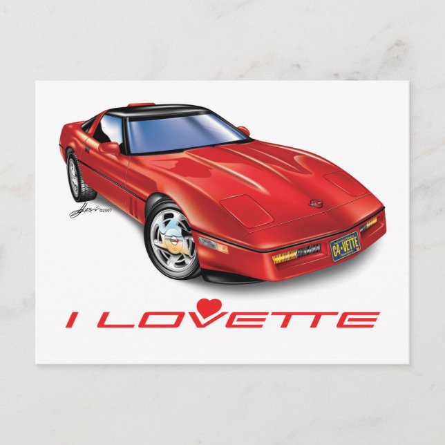 I LOVETTE UNIQUE CAR DESIGN HOLIDAY POSTCARD (Front)