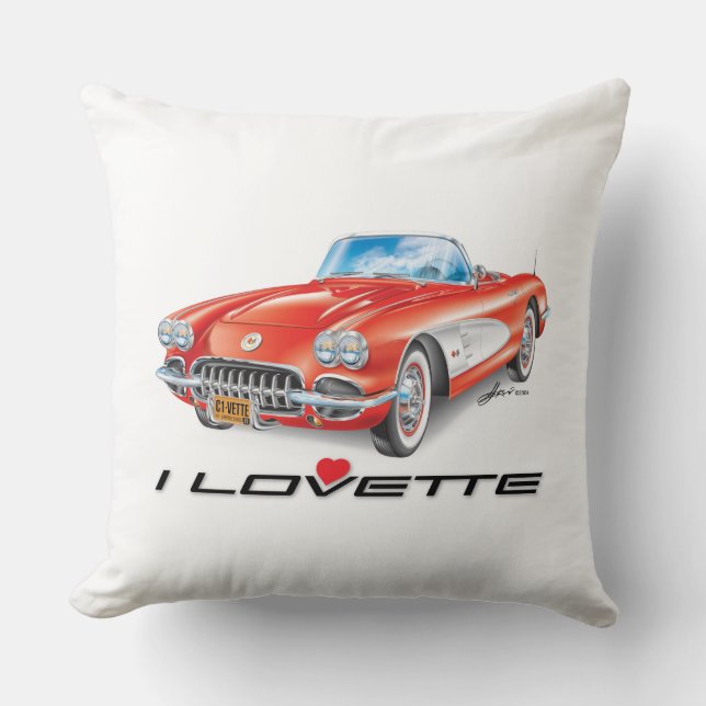 I LOVETTE UNIQUE CAR DESIGN THROW PILLOW (Front)