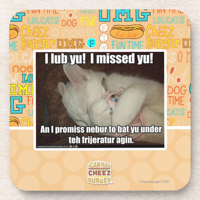 I lub Yu! I missed  yu! Coaster (Front)